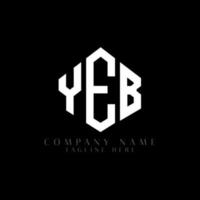 yeb lettera logo design con forma poligonale. yeb poligono e design del logo a forma di cubo. yeb esagono vettore logo modello colori bianco e nero. yeb monogramma, logo aziendale e immobiliare.