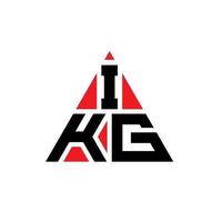 design del logo della lettera triangolare ikg con forma triangolare. monogramma di design del logo del triangolo ikg. modello di logo vettoriale triangolo ikg con colore rosso. ikg logo triangolare logo semplice, elegante e lussuoso.