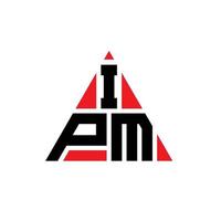 design del logo della lettera del triangolo ipm con forma triangolare. ipm triangolo logo design monogramma. modello di logo vettoriale triangolo ipm con colore rosso. ipm logo triangolare logo semplice, elegante e lussuoso.