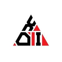 design del logo della lettera del triangolo xoi con forma triangolare. xoi triangolo logo design monogramma. modello di logo vettoriale triangolo xoi con colore rosso. logo triangolare xoi logo semplice, elegante e lussuoso.
