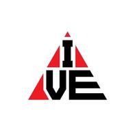 design del logo della lettera triangolare ive con forma triangolare. monogramma di design del logo del triangolo ive. modello di logo vettoriale triangolo ive con colore rosso. ive logo triangolare logo semplice, elegante e lussuoso.