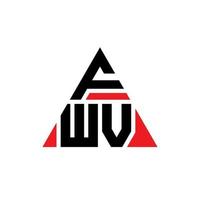 design del logo della lettera del triangolo fwv con forma triangolare. monogramma di design del logo del triangolo fwv. modello di logo vettoriale triangolo fwv con colore rosso. logo triangolare fwv logo semplice, elegante e lussuoso.