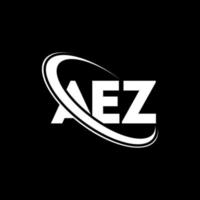 logo aez. lettera aez. design del logo della lettera aez. iniziali aez logo collegate con cerchio e logo monogramma maiuscolo. tipografia aez per il marchio tecnologico, commerciale e immobiliare. vettore