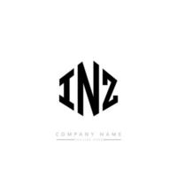 inz lettera logo design con forma poligonale. inz poligono e design del logo a forma di cubo. inz esagono vettore logo modello colori bianco e nero. monogramma inz, logo aziendale e immobiliare.