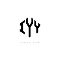 design del logo della lettera iyy con forma poligonale. iyy poligono e design del logo a forma di cubo. iyy esagono logo modello vettoriale colori bianco e nero. monogramma iyy, logo aziendale e immobiliare.