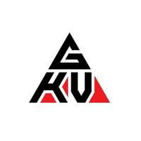 design del logo della lettera del triangolo gkv con forma triangolare. gkv triangolo logo design monogramma. modello di logo vettoriale triangolo gkv con colore rosso. logo triangolare gkv logo semplice, elegante e lussuoso.