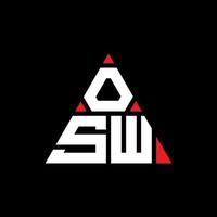 osw triangolo lettera logo design con forma triangolare. osw triangolo logo design monogramma. modello di logo vettoriale triangolo osw con colore rosso. osw logo triangolare logo semplice, elegante e lussuoso.