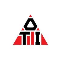 oti triangolo lettera logo design con forma triangolare. oti triangolo logo design monogramma. modello di logo vettoriale triangolo oti con colore rosso. oti logo triangolare logo semplice, elegante e lussuoso.