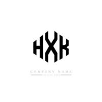 design del logo della lettera hxk con forma poligonale. hxk poligono e design del logo a forma di cubo. hxk modello di logo vettoriale esagonale colori bianco e nero. monogramma hxk, logo aziendale e immobiliare.
