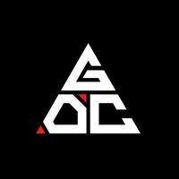 design del logo della lettera triangolare goc con forma triangolare. monogramma di design del logo del triangolo goc. modello di logo vettoriale triangolo goc con colore rosso. logo triangolare goc logo semplice, elegante e lussuoso.