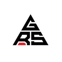 design del logo della lettera triangolare grs con forma triangolare. monogramma di design logo triangolo grs. modello di logo vettoriale triangolo grs con colore rosso. grs logo triangolare logo semplice, elegante e lussuoso.