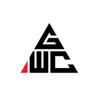 design del logo della lettera del triangolo gwc con forma triangolare. gwc triangolo logo design monogramma. modello di logo vettoriale triangolo gwc con colore rosso. logo triangolare gwc logo semplice, elegante e lussuoso.