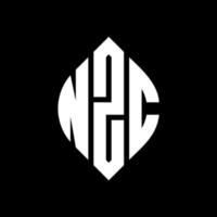 nzc circle letter logo design con forma circolare ed ellittica. nzc lettere ellittiche con stile tipografico. le tre iniziali formano un logo circolare. nzc cerchio emblema astratto monogramma lettera marchio vettore. vettore
