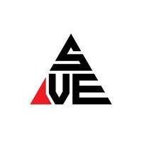 sve triangolo logo design lettera con forma triangolare. sve triangolo logo design monogramma. modello di logo vettoriale triangolo sve con colore rosso. sve logo triangolare logo semplice, elegante e lussuoso.