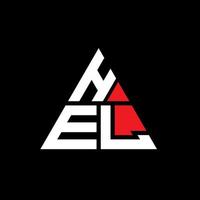 design del logo della lettera del triangolo hel con forma triangolare. monogramma di design del logo del triangolo hel. modello di logo vettoriale triangolo hel con colore rosso. logo triangolare hel logo semplice, elegante e lussuoso.