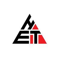 design del logo della lettera del triangolo het con forma triangolare. monogramma di design del logo del triangolo het. modello di logo vettoriale triangolo het con colore rosso. logo triangolare logo semplice, elegante e lussuoso.