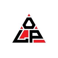 design del logo della lettera del triangolo olp con forma triangolare. monogramma del design del logo del triangolo olp. modello di logo vettoriale triangolo olp con colore rosso. logo triangolare olp logo semplice, elegante e lussuoso.