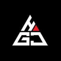 design del logo della lettera del triangolo hgj con forma triangolare. monogramma di design del logo del triangolo hgj. modello di logo vettoriale triangolo hgj con colore rosso. logo triangolare hgj logo semplice, elegante e lussuoso.