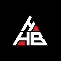 design del logo della lettera triangolare hhb con forma triangolare. monogramma di design del logo del triangolo hhb. modello di logo vettoriale triangolo hhb con colore rosso. logo triangolare hhb logo semplice, elegante e lussuoso.
