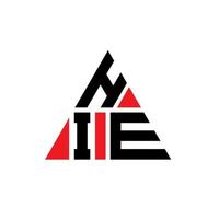 design del logo della lettera triangolare hie con forma triangolare. monogramma di design del logo del triangolo hie. modello di logo vettoriale triangolo hie con colore rosso. hie logo triangolare logo semplice, elegante e lussuoso.