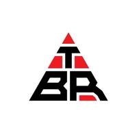 design del logo della lettera del triangolo tbr con forma triangolare. tbr triangolo logo design monogramma. modello di logo vettoriale triangolo tbr con colore rosso. tbr logo triangolare logo semplice, elegante e lussuoso.
