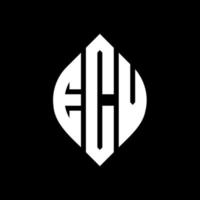 ecv circle letter logo design con forma circolare ed ellittica. ecv lettere ellittiche con stile tipografico. le tre iniziali formano un logo circolare. ecv cerchio emblema astratto monogramma lettera marchio vettore. vettore