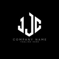 design del logo della lettera jjc con forma poligonale. jjc poligono e design del logo a forma di cubo. jjc esagonale modello logo vettoriale colori bianco e nero. monogramma jjc, logo aziendale e immobiliare.