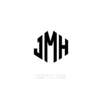 design del logo della lettera jmh con forma poligonale. jmh poligono e design del logo a forma di cubo. jmh modello di logo vettoriale esagonale colori bianco e nero. monogramma jmh, logo aziendale e immobiliare.