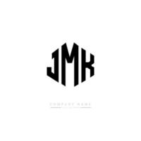 design del logo della lettera jmk con forma poligonale. jmk poligono e design del logo a forma di cubo. jmk esagono logo modello vettoriale colori bianco e nero. monogramma jmk, logo aziendale e immobiliare.