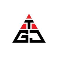 design del logo della lettera del triangolo tgj con forma triangolare. tgj triangolo logo design monogramma. modello di logo vettoriale triangolo tgj con colore rosso. logo triangolare tgj logo semplice, elegante e lussuoso.