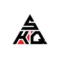 design del logo della lettera del triangolo skq con forma triangolare. monogramma di design del logo del triangolo skq. modello di logo vettoriale triangolo skq con colore rosso. logo triangolare skq logo semplice, elegante e lussuoso.