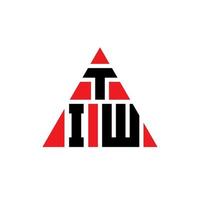 design del logo della lettera triangolare tiw con forma triangolare. monogramma di design del logo del triangolo tiw. modello di logo vettoriale triangolo tiw con colore rosso. tiw logo triangolare logo semplice, elegante e lussuoso.