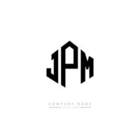 design del logo della lettera jpm con forma poligonale. jpm poligono e design del logo a forma di cubo. jpm esagono logo modello vettoriale colori bianco e nero. monogramma jpm, logo aziendale e immobiliare.