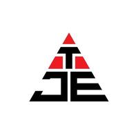 design del logo della lettera triangolare tje con forma triangolare. tje triangolo logo design monogramma. modello di logo vettoriale triangolo tje con colore rosso. tje logo triangolare logo semplice, elegante e lussuoso.