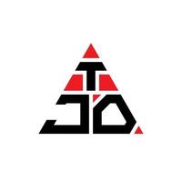 tjo triangolo lettera logo design con forma triangolare. tjo triangolo logo design monogramma. modello di logo vettoriale triangolo tjo con colore rosso. logo triangolare tjo logo semplice, elegante e lussuoso.