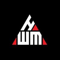 design del logo della lettera del triangolo hwm con forma triangolare. monogramma di design del logo del triangolo hwm. modello di logo vettoriale triangolo hwm con colore rosso. logo triangolare hwm logo semplice, elegante e lussuoso.