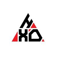 design del logo della lettera triangolare hxo con forma triangolare. monogramma del design del logo del triangolo hxo. modello di logo vettoriale triangolo hxo con colore rosso. logo triangolare hxo logo semplice, elegante e lussuoso.