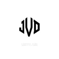 design del logo della lettera jvd con forma poligonale. jvd poligono e design del logo a forma di cubo. jvd esagono logo modello vettoriale colori bianco e nero. monogramma jvd, logo aziendale e immobiliare.