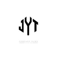design del logo della lettera jyt con forma poligonale. jyt poligono e design del logo a forma di cubo. jyt esagono logo modello vettoriale colori bianco e nero. monogramma jyt, logo aziendale e immobiliare.
