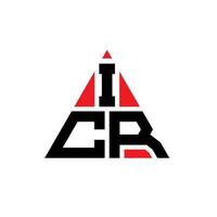 design del logo della lettera del triangolo icr con forma triangolare. monogramma di design del logo del triangolo icr. modello di logo vettoriale triangolo icr con colore rosso. logo triangolare icr logo semplice, elegante e lussuoso.