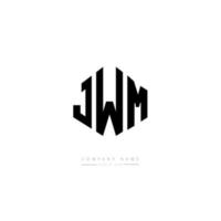 design del logo della lettera jwm con forma poligonale. jwm poligono e design del logo a forma di cubo. jwm modello di logo vettoriale esagonale colori bianco e nero. monogramma jwm, logo aziendale e immobiliare.