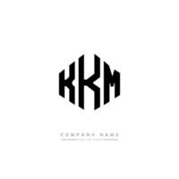 design del logo della lettera kkm con forma poligonale. kkm poligono e design del logo a forma di cubo. kkm esagono logo modello vettoriale colori bianco e nero. monogramma kkm, logo aziendale e immobiliare.