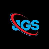 logo jgs. lettera jgs. disegno del logo della lettera jgs. iniziali jgs logo collegate con cerchio e logo monogramma maiuscolo. tipografia jgs per il marchio tecnologico, aziendale e immobiliare. vettore