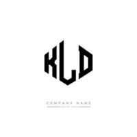 kld lettera logo design con forma poligonale. design del logo a forma di poligono e cubo kld. kld modello di logo vettoriale esagonale colori bianco e nero. monogramma kld, logo aziendale e immobiliare.