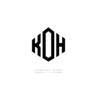 design del logo della lettera koh con forma poligonale. koh poligono e design del logo a forma di cubo. colori bianco e nero del modello di logo di vettore di esagono di koh. monogramma koh, logo aziendale e immobiliare.