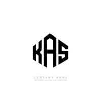 kas lettera logo design con forma poligonale. kas poligono e design del logo a forma di cubo. kas modello di logo vettoriale esagonale colori bianco e nero. kas monogramma, logo aziendale e immobiliare.