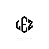 lez lettera logo design con forma poligonale. lez poligono e design del logo a forma di cubo. lez esagono vector logo modello colori bianco e nero. lez monogramma, logo aziendale e immobiliare.