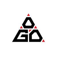 logo della lettera del triangolo ogo con forma triangolare. monogramma di design del logo triangolo ogo. modello di logo vettoriale triangolo ogo con colore rosso. logo triangolare ogo logo semplice, elegante e lussuoso.