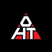 design del logo della lettera triangolare con forma triangolare. monogramma di design del logo del triangolo ht. modello di logo vettoriale triangolo ht con colore rosso. ht logo triangolare logo semplice, elegante e lussuoso.