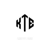 kte lettera logo design con forma poligonale. kte poligono e design del logo a forma di cubo. kte esagonale modello logo vettoriale colori bianco e nero. monogramma kte, logo aziendale e immobiliare.